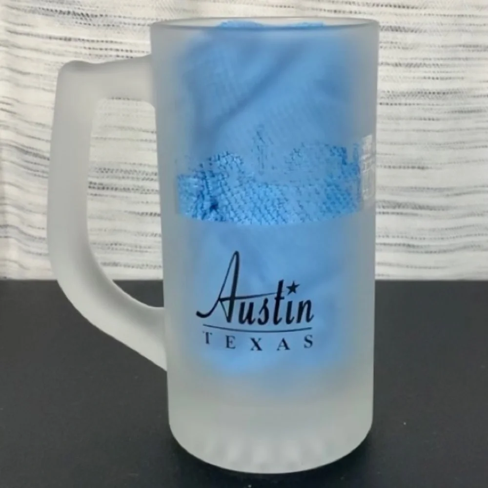Austin, Texas souvenir frosted beer mug.
